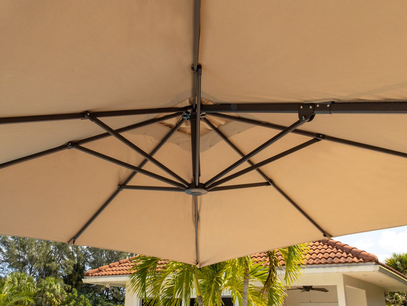 Deluxe Roma Aluminum Hanging Umbrella Cantilever 8 ft