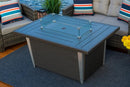 52" Rectangular Chat Height Outdoor Propane Gas Fire Pit Table in Gray