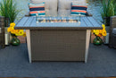 52" Rectangular Chat Height Outdoor Propane Gas Fire Pit Table in Gray