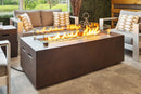 60" Rectangular Outdoor Propane Gas Fire Pit Table in Espresso Brown