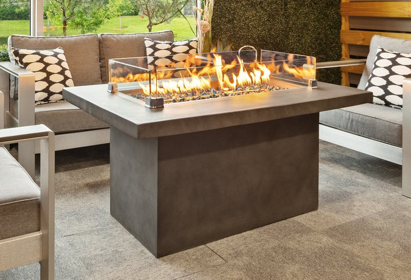 50" Rectangular Outdoor Propane Gas Fire Pit Table in Gray