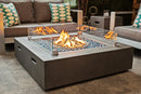 42" x 42" Square Outdoor Propane Gas Fire Pit Table in Gray