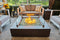 42" x 42" Square Outdoor Propane Gas Fire Pit Table in Brown