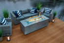 70" Linear Outdoor Propane Gas Fire Pit Table in Gray