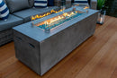 70" Linear Outdoor Propane Gas Fire Pit Table in Gray