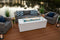 70" Linear Outdoor Propane Gas Fire Pit Table in White