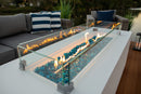 70" Linear Outdoor Propane Gas Fire Pit Table in White