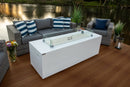 70" Linear Outdoor Propane Gas Fire Pit Table in White