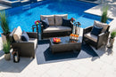 Bari 4 Piece Outdoor Conversation Sofa Set in Espresso Brown