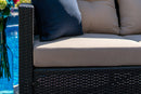 Bari 4 Piece Outdoor Conversation Sofa Set in Espresso Brown