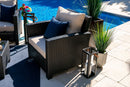 Bari 4 Piece Outdoor Conversation Sofa Set in Espresso Brown