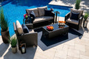 Bari 4 Piece Outdoor Conversation Sofa Set in Espresso Brown