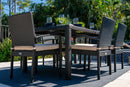 Bari 9 Piece Outdoor Dining Table Set in Espresso Brown