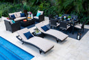 Bari 14 Piece Combination Outdoor Furniture Set in Espresso Brown