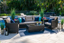 Bari 4 Piece Outdoor Conversation Sofa Set (L) in Espresso Brown