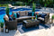 Bari 4 Piece Outdoor Conversation Sofa Set (L) in Espresso Brown