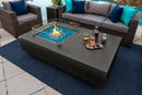 65" Rectangular Outdoor Propane Gas Fire Pit Table in Brown