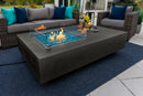 65" Rectangular Outdoor Propane Gas Fire Pit Table in Brown