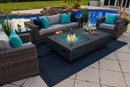 65" Rectangular Outdoor Propane Gas Fire Pit Table in Gray