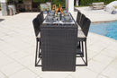 Bari 7 Piece Outdoor Patio Bar Set in Espresso Brown